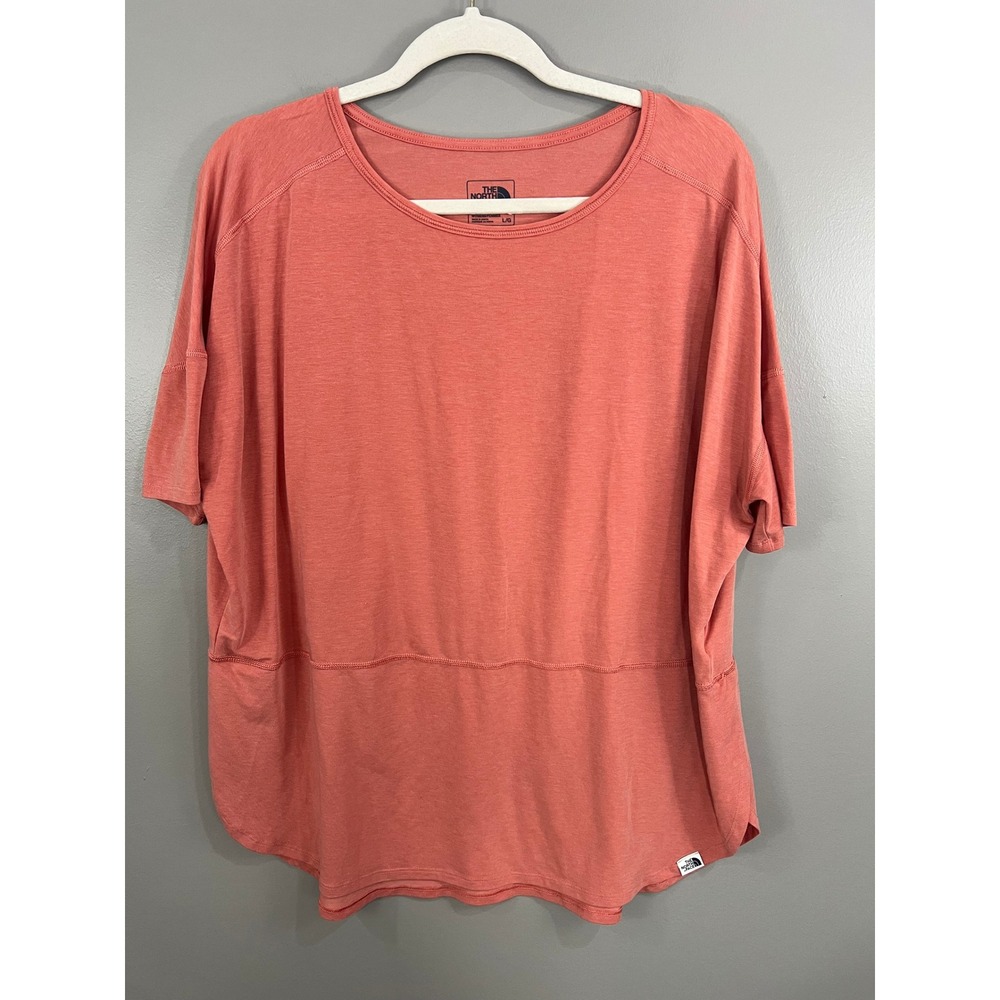 The North Face T-Shirt Womens Large Coral Short Sleeve Oversized Scoop Neck